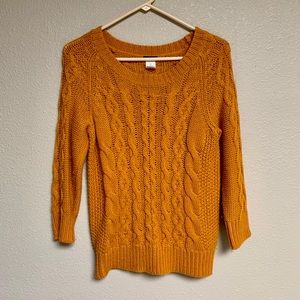 J.Crew Mustard 3/4 Sleeve Knit Sweater Size S